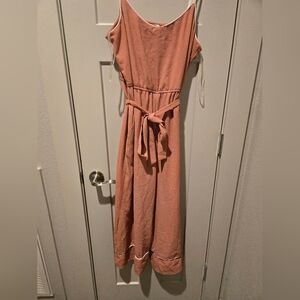 AUW Peach Jumpsuit with Tie Waist